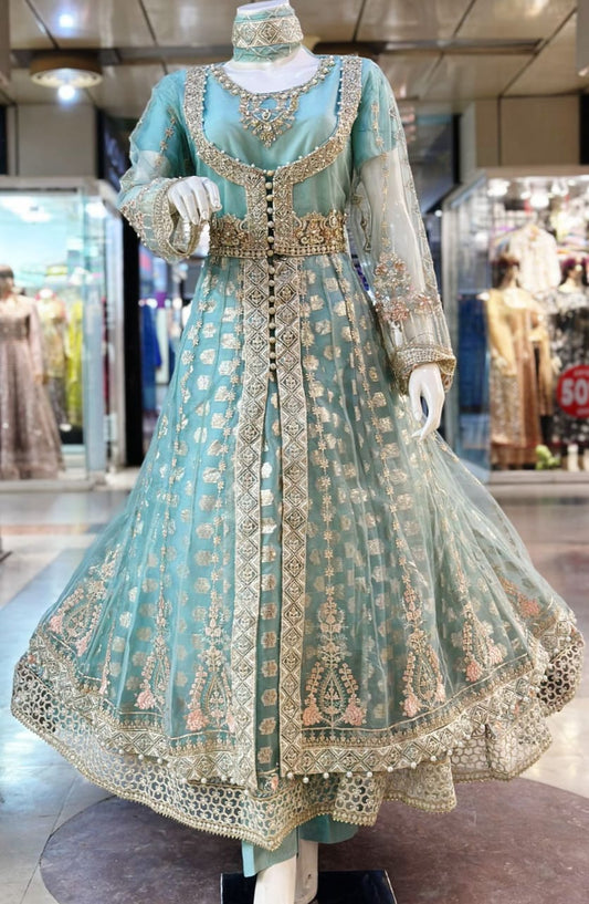 Blue maxi traditional and embroidered